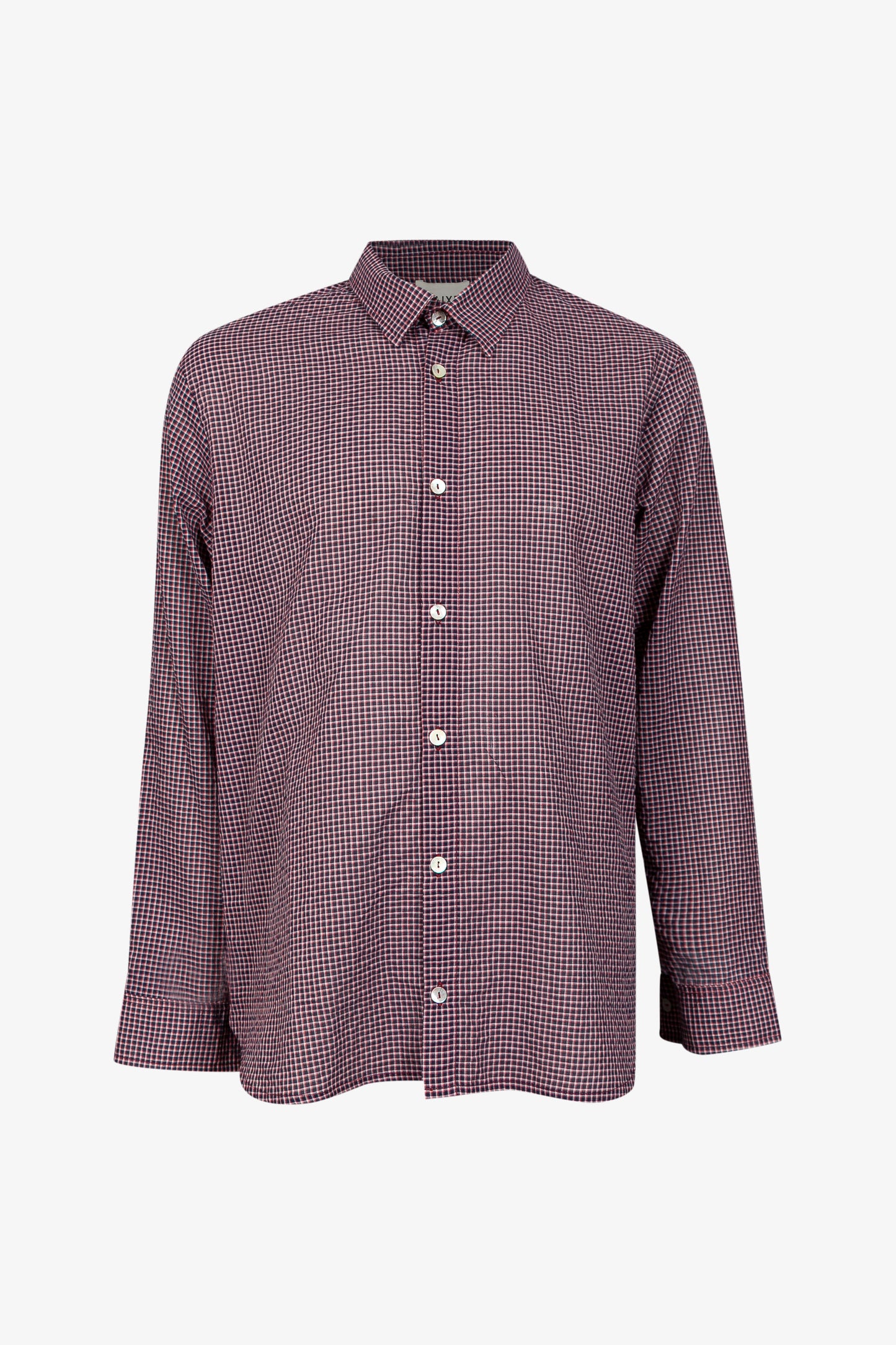 Chemise Relax Petits Carreaux Bordeaux