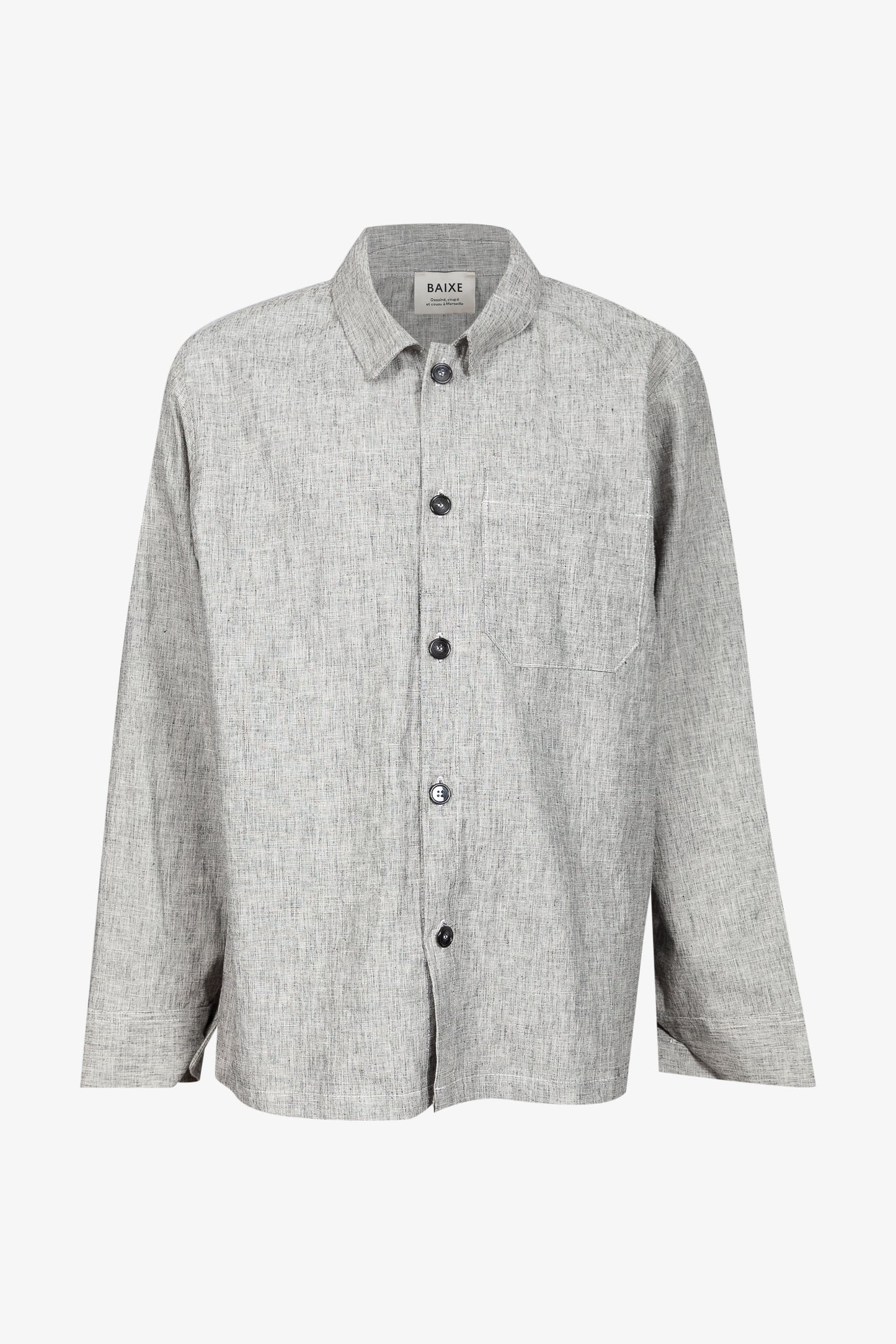 Surchemise Lin Coton Gris Chiné