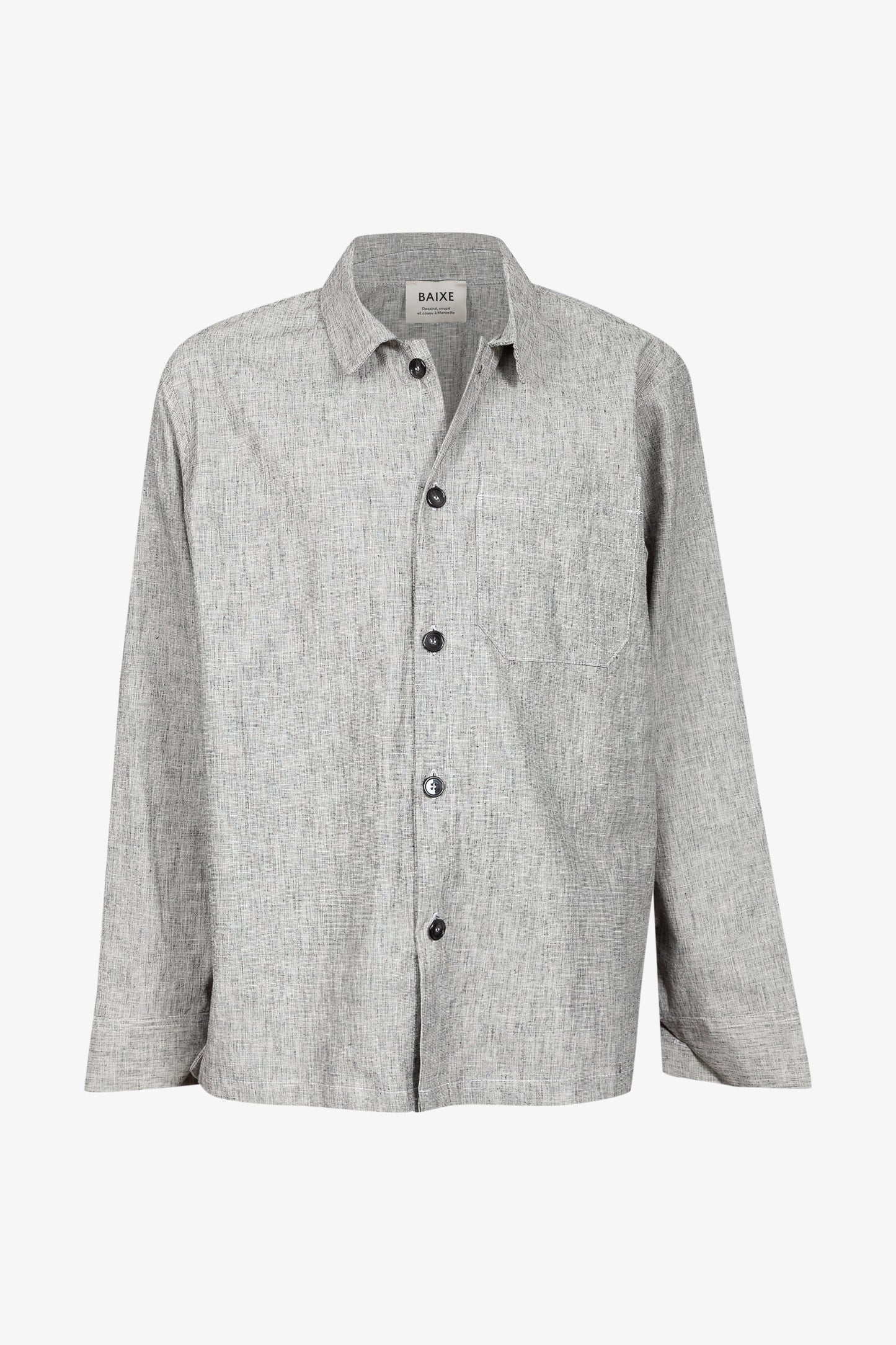 Surchemise Lin Coton Gris Chiné