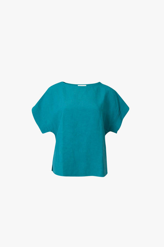 Linen Viscose Duck Cuffed Sleeve Top