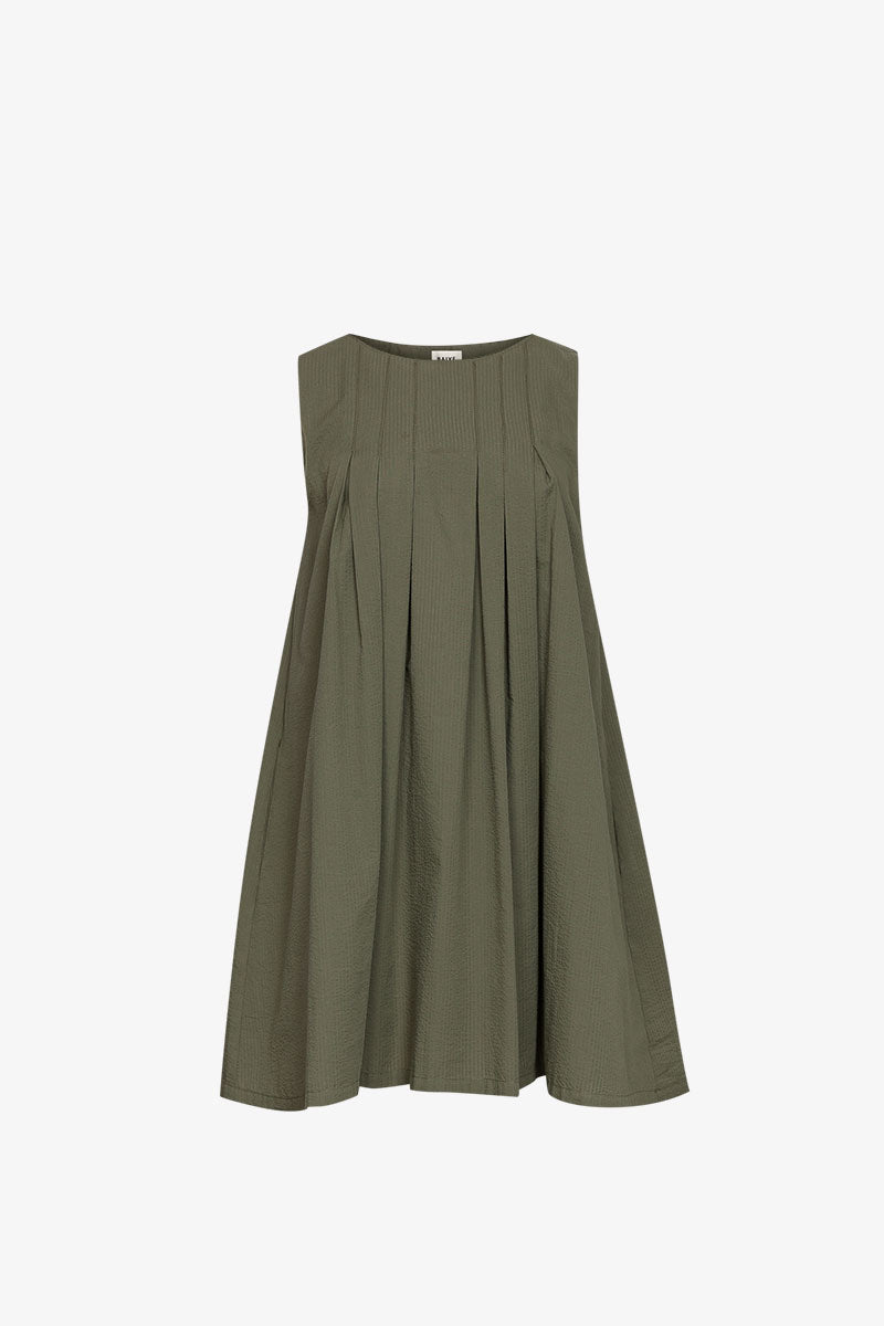 Prototype - Robe Plissée Seersucker Kaki
