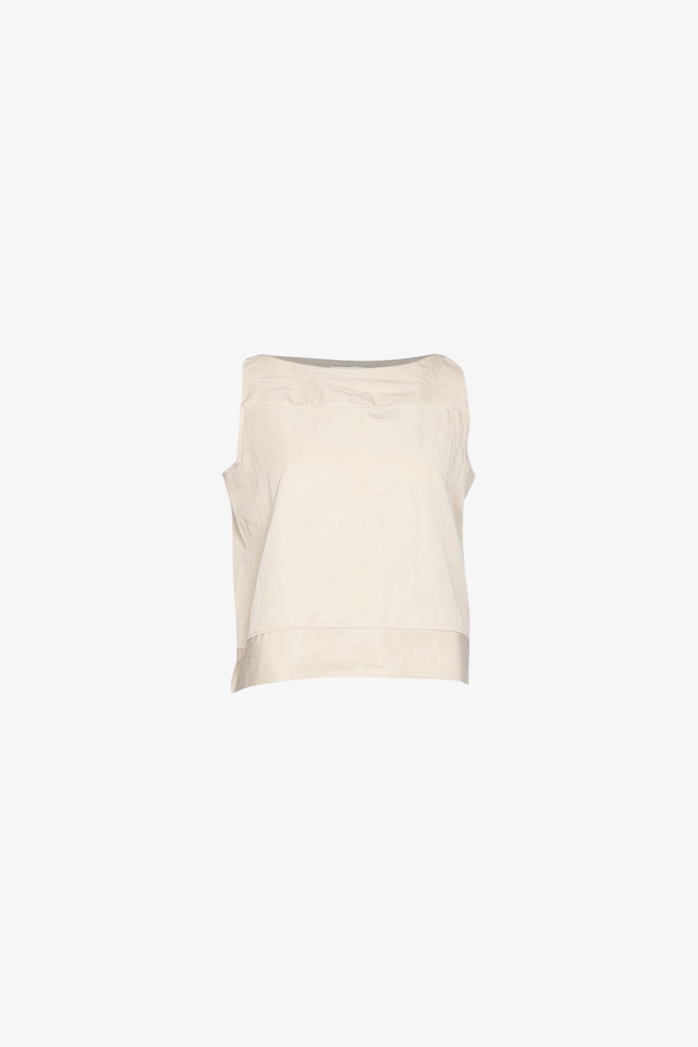 Top Bateau Lyocell Coton Lin Beige - Surcyclé