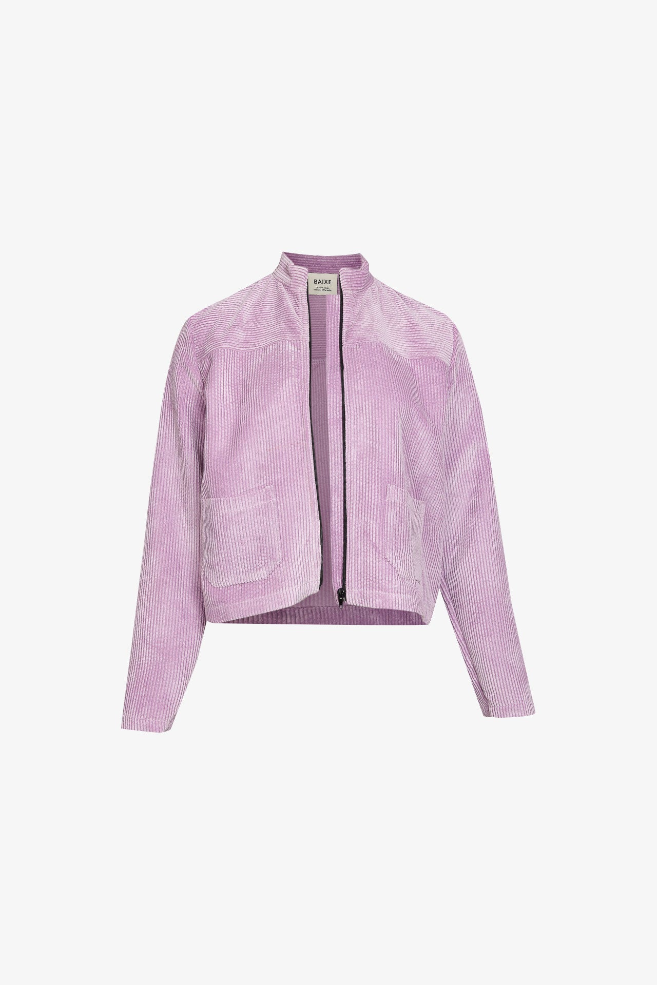 Veste Découpe Zip Velours Grosse Cote Lila