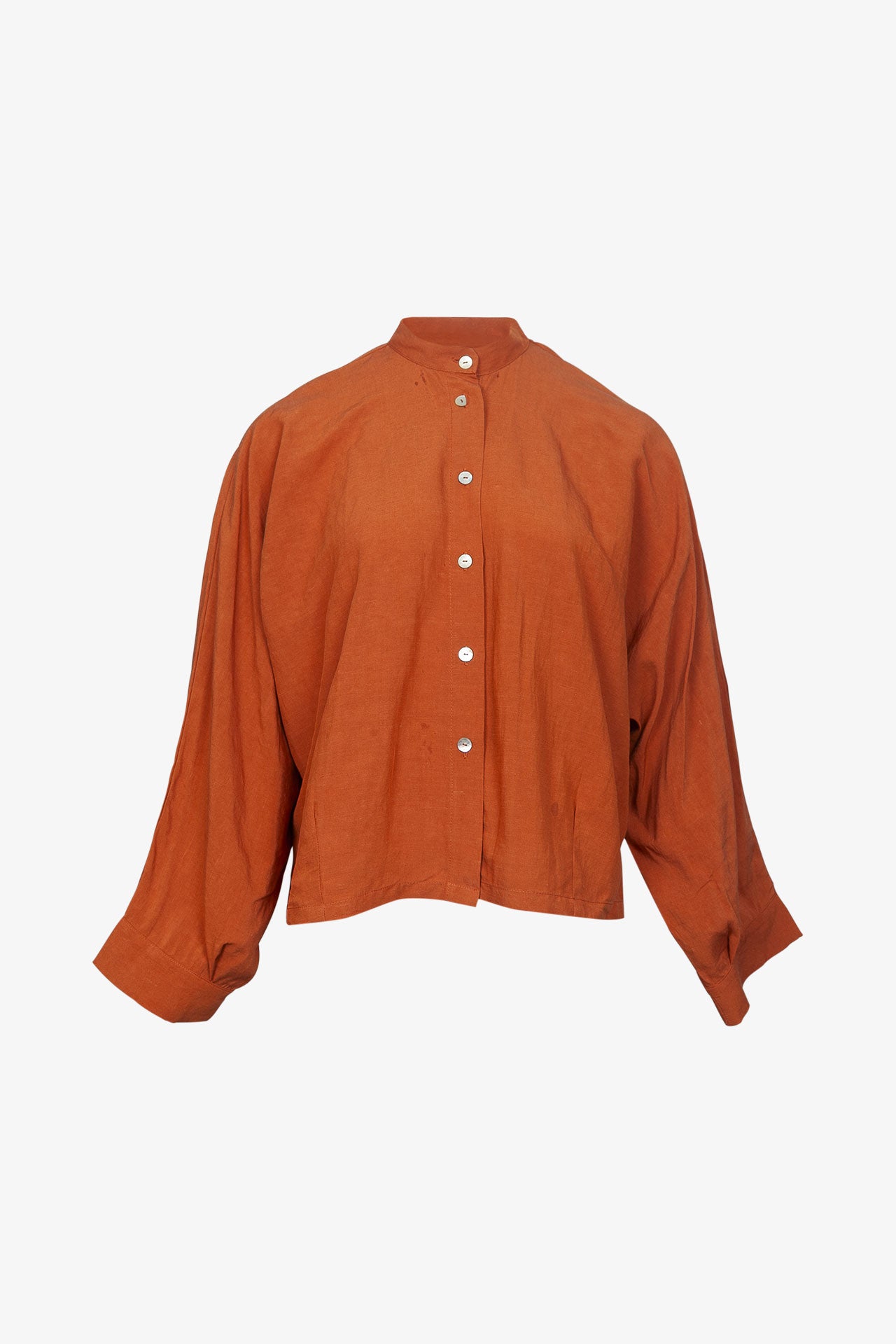 Nehru-skjorta i linne och viskos vit