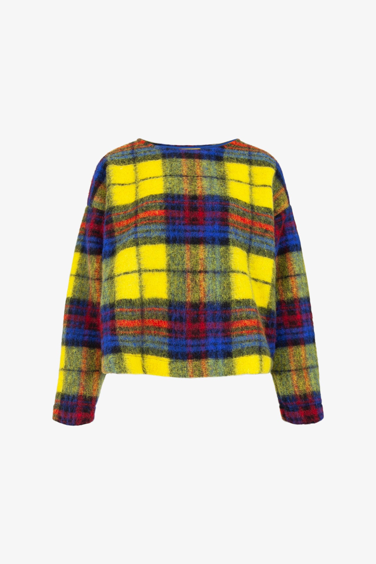 Pull Ample Carreaux Jaune