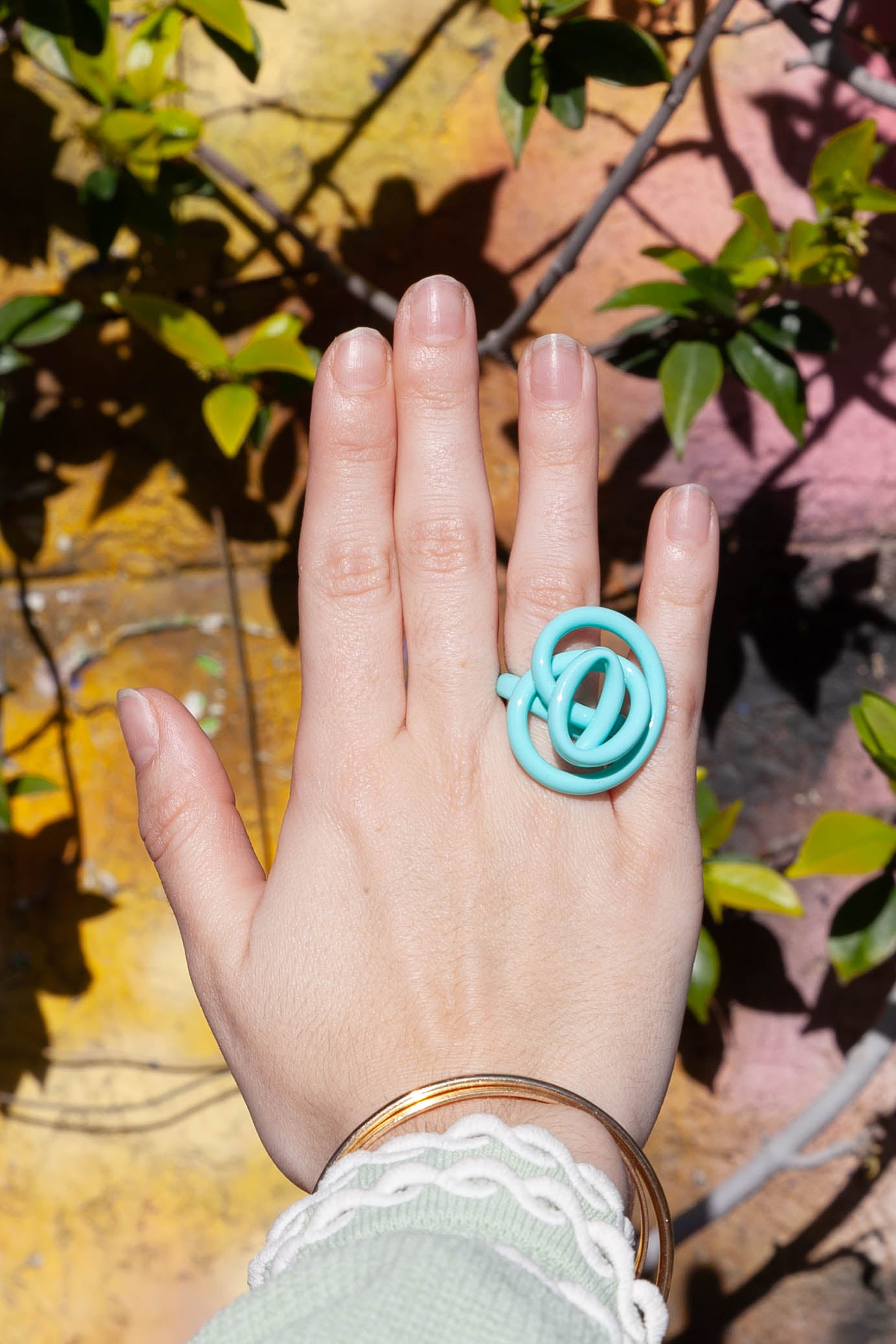 Bague Zig Shiny - Bleu Pastel