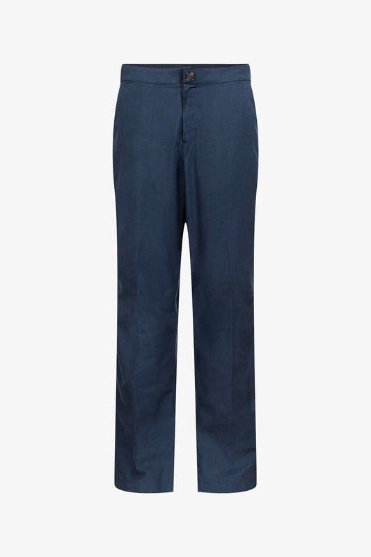 Prototype - Men's Chino Trousers Tencel Cotton Linen Navy