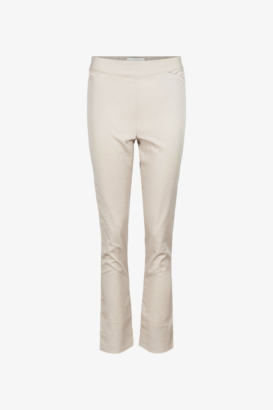 Beige Tencel Slim Trousers