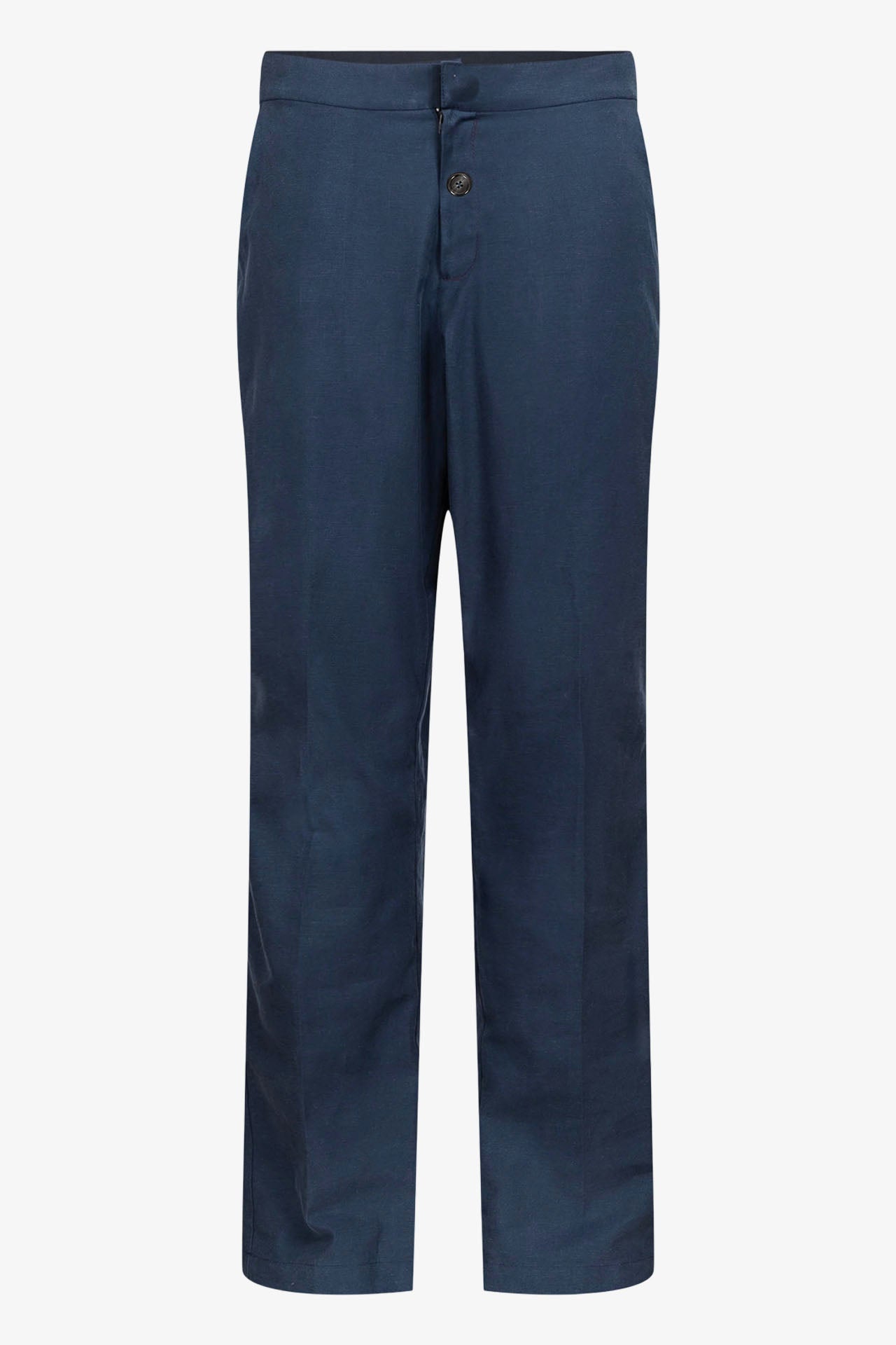 Chino Trousers Tencel Linen Cotton Navy