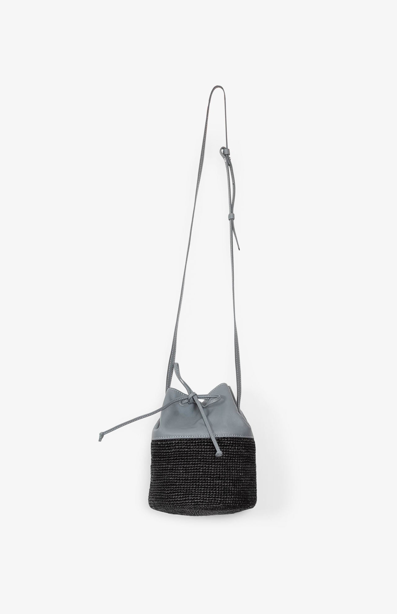 Héméra Gray Leather Bucket Bag