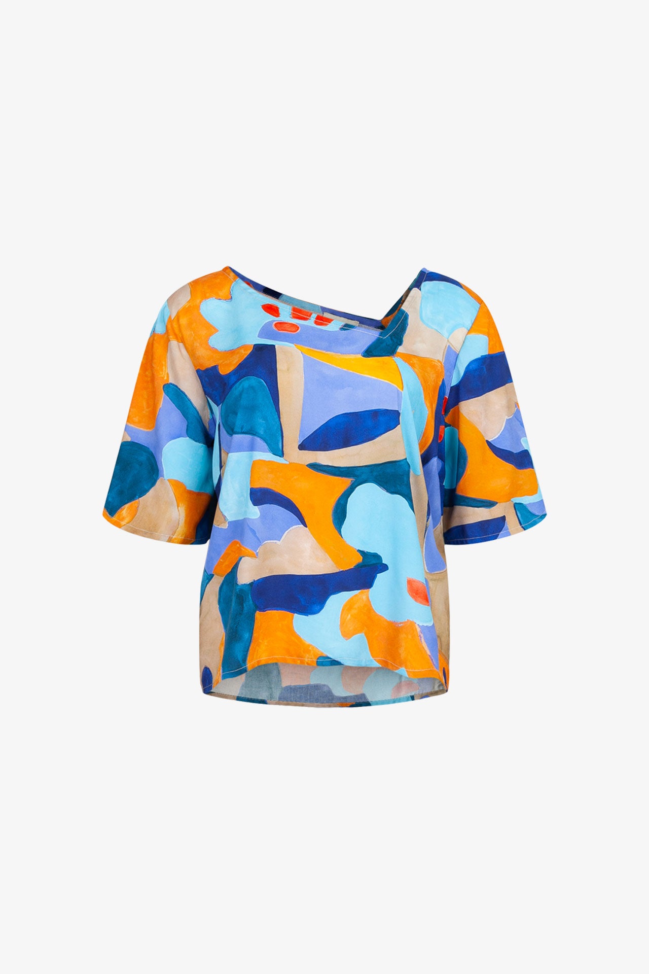 Prototyp – Top Asy Aquarell Blau und Orange