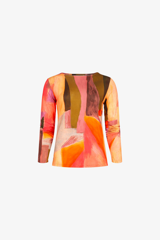 Coral Traces Patch Top