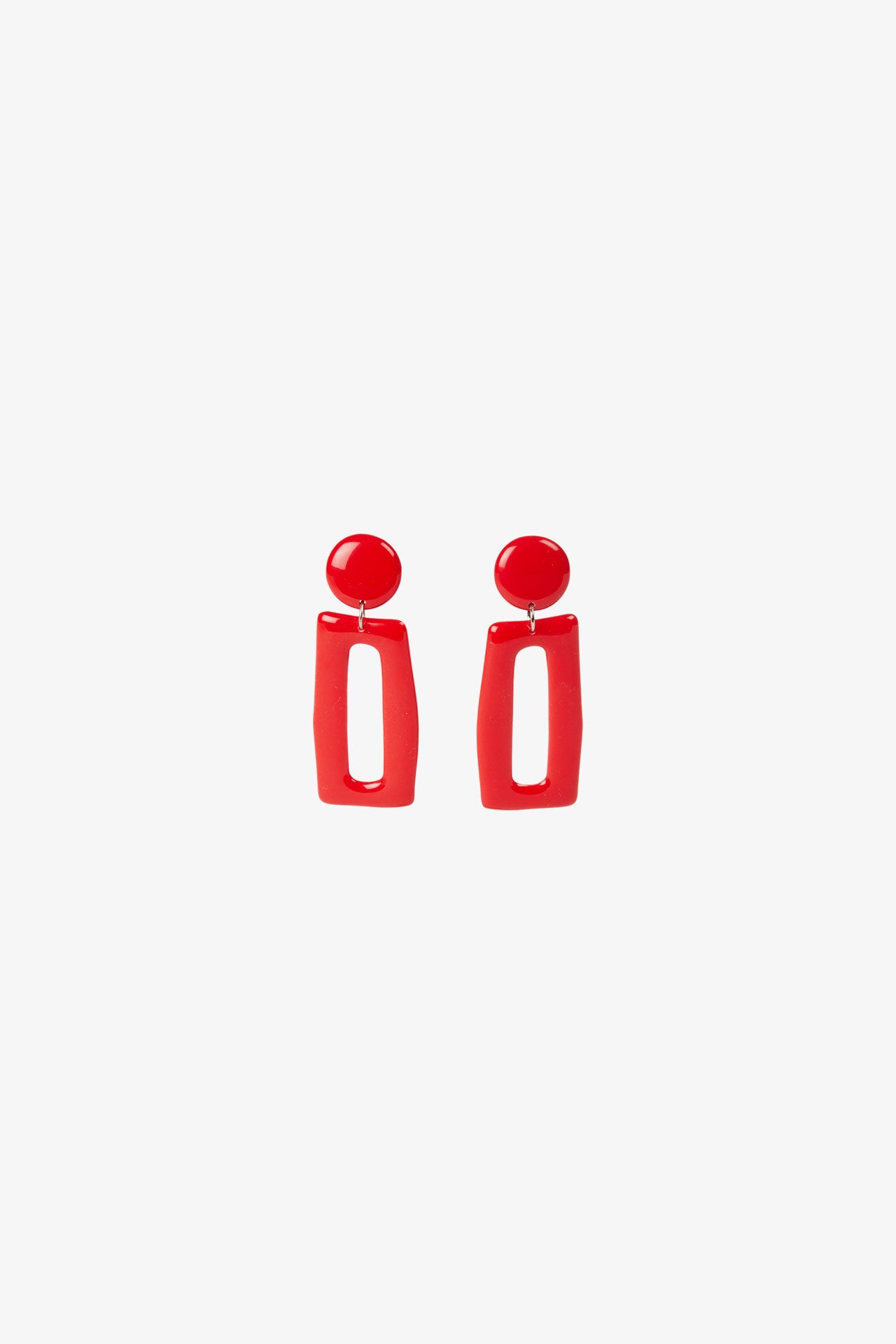 Boucles d’oreilles rectangles - Rouge