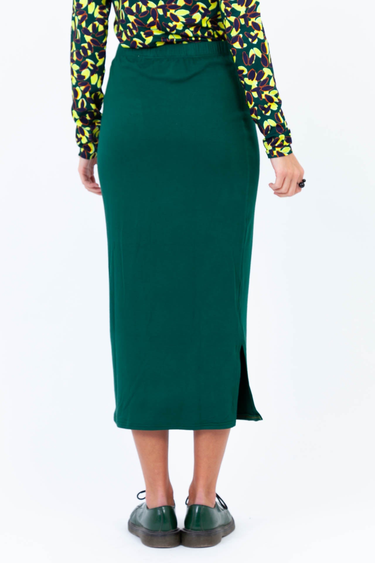 Green Bamboo Midi Skirt