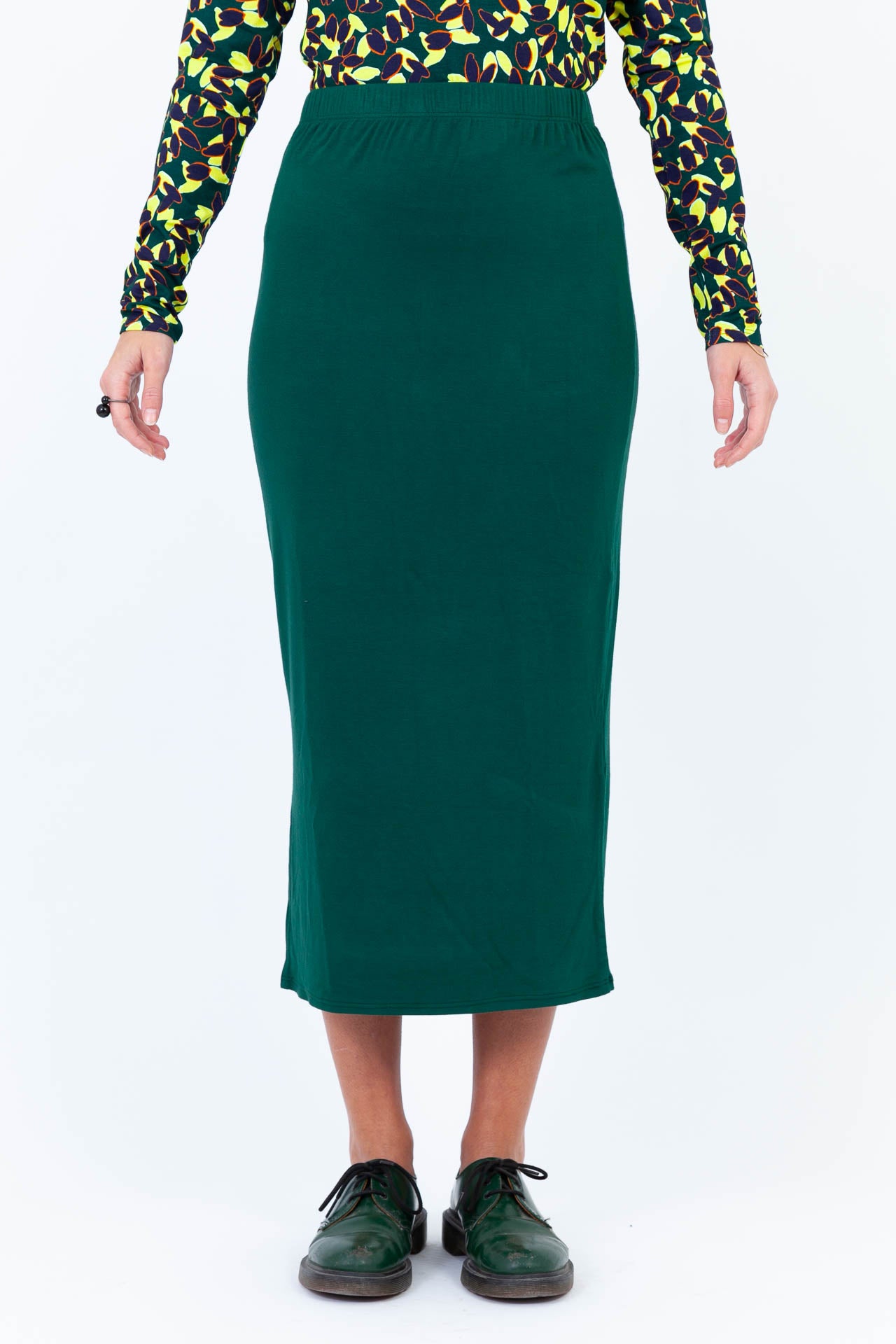 Green Bamboo Midi Skirt