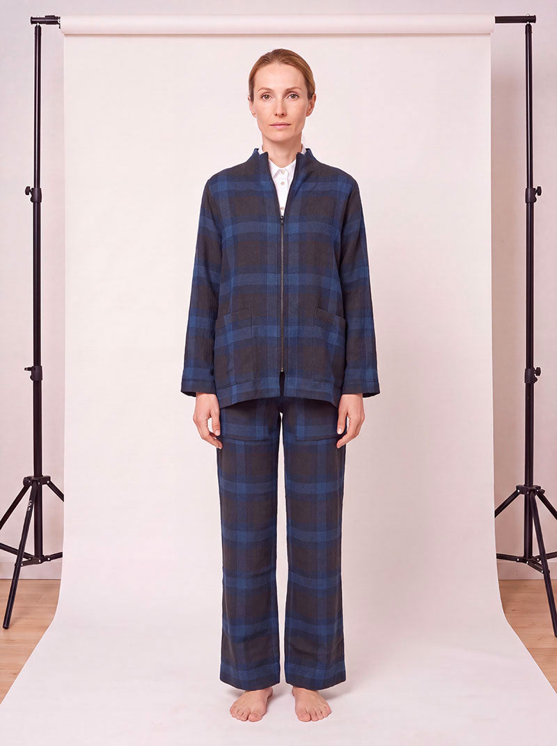 Veste Carrée Tartan Brulant