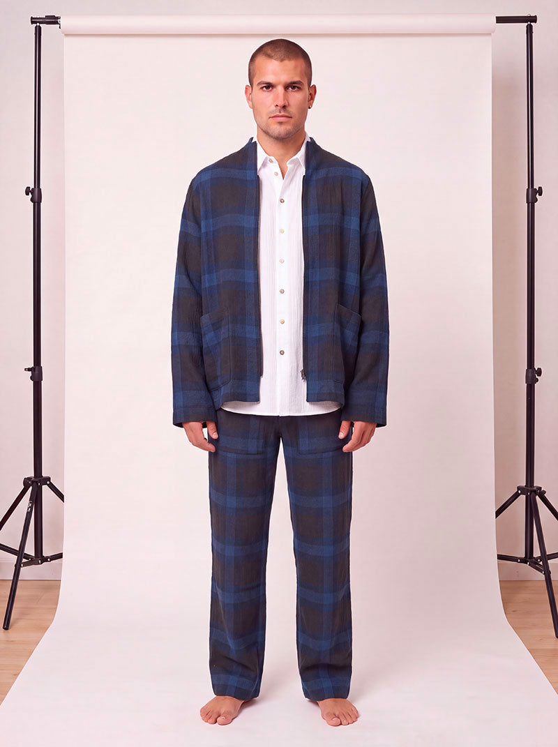 Veste Carrée Tartan Brulant