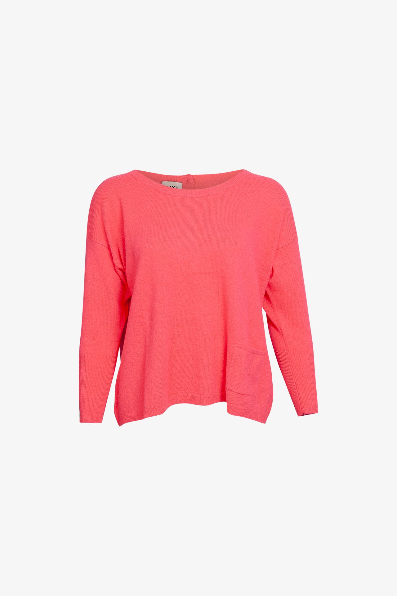 Übergroßer Pullover mit RDC-Kragen und bunten Knöpfen auf der Rückseite, lila Kaschmir