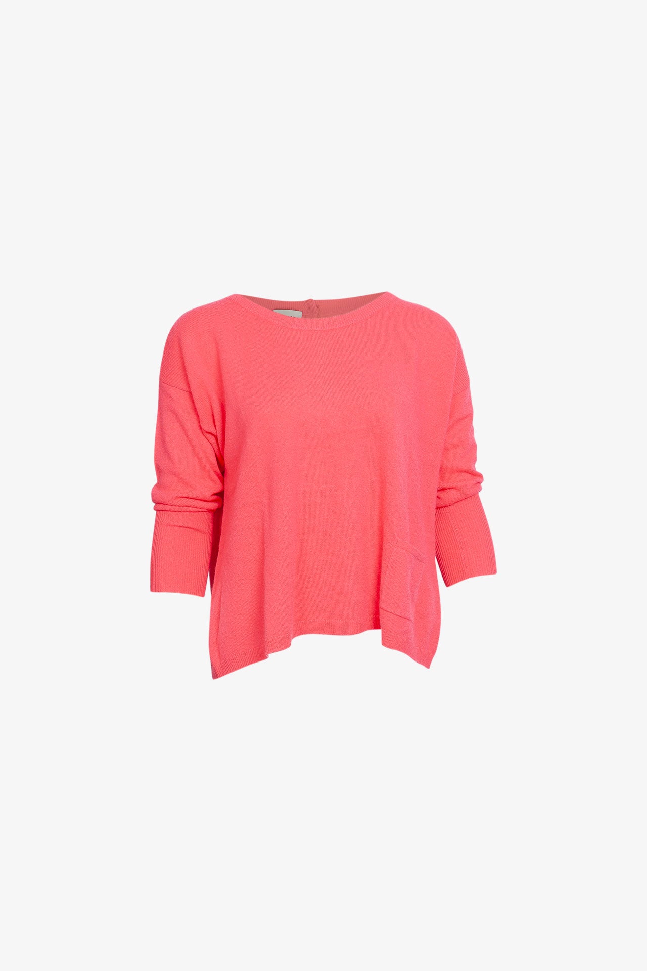 Übergroßer Pullover mit RDC-Kragen und bunten Knöpfen auf der Rückseite, lila Kaschmir