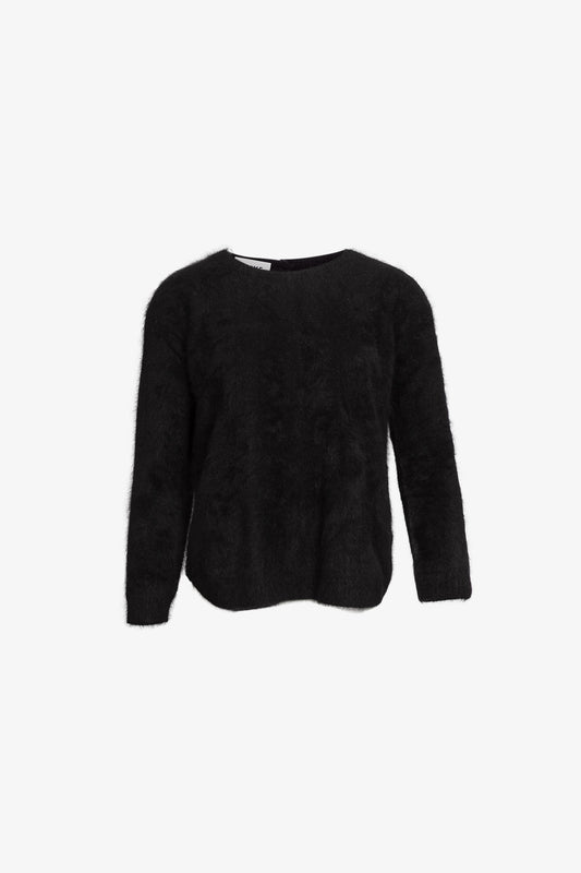 Oversized RDC Collar Sweater with Multicolored Buttons on the Back, Purple Cashmere