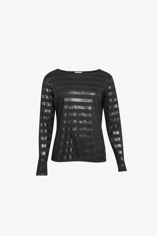 Top Patch Rayures Paillettées