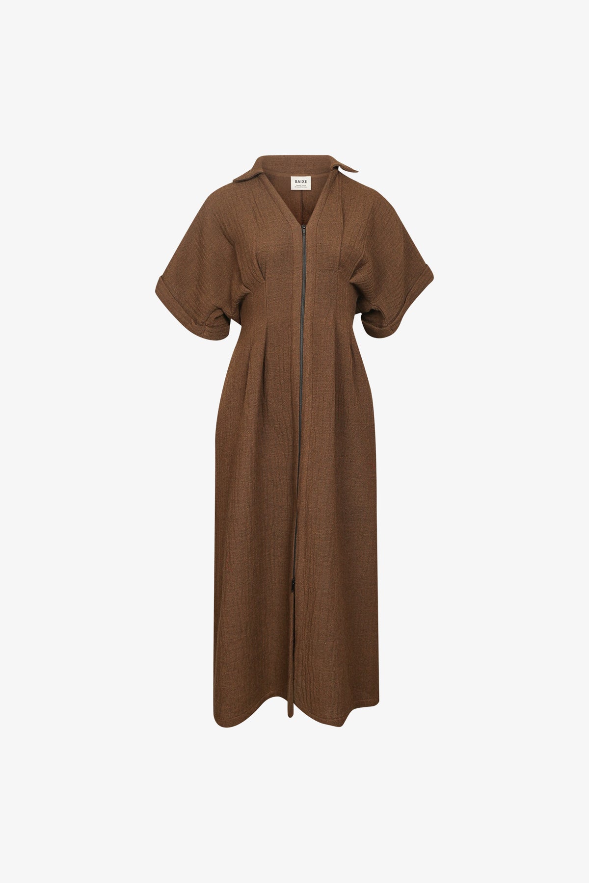Robe Corset Zip Laine Tabac