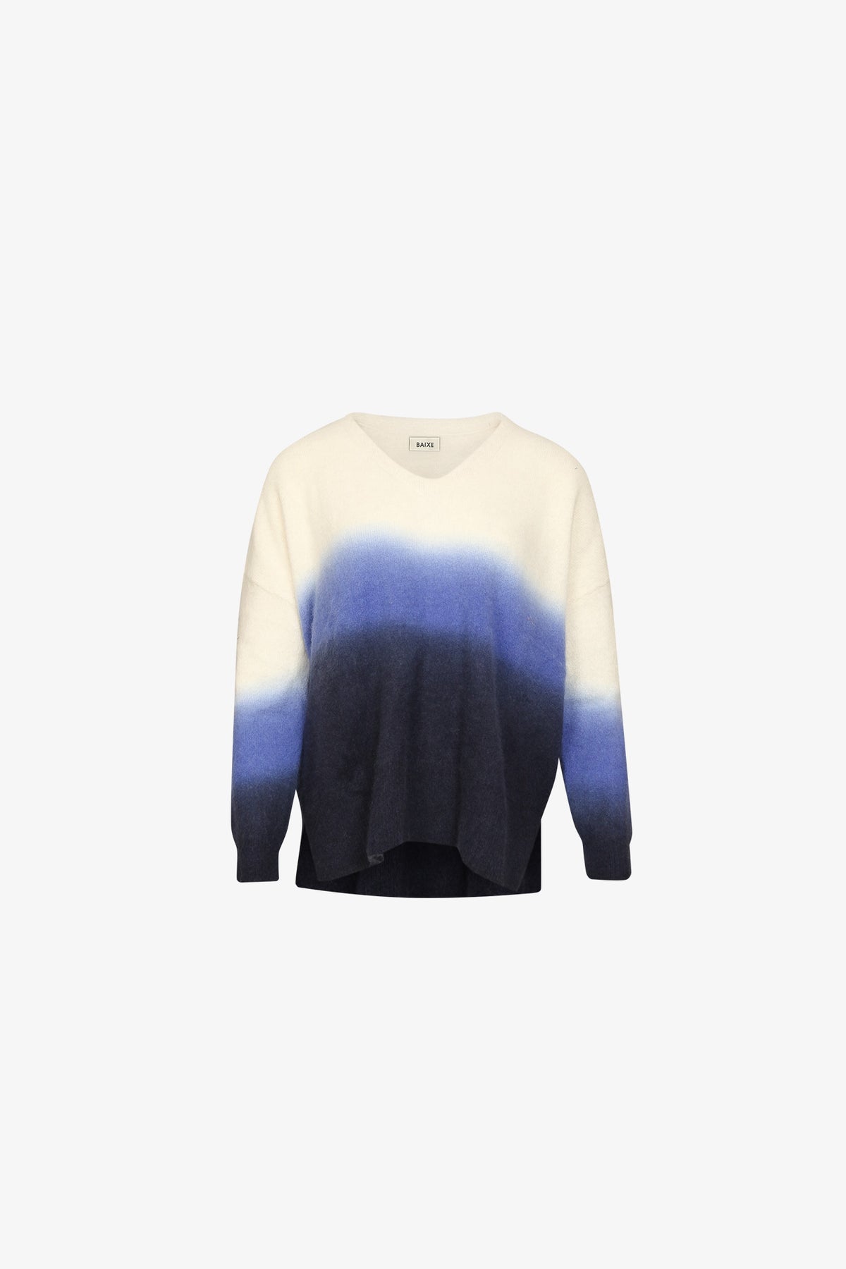 Pull Col V tie-dye Raccoon - Crème/Bleu