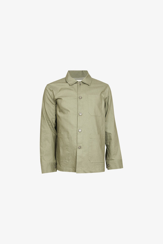 Surchemise Poches Plaquées Denim Olive