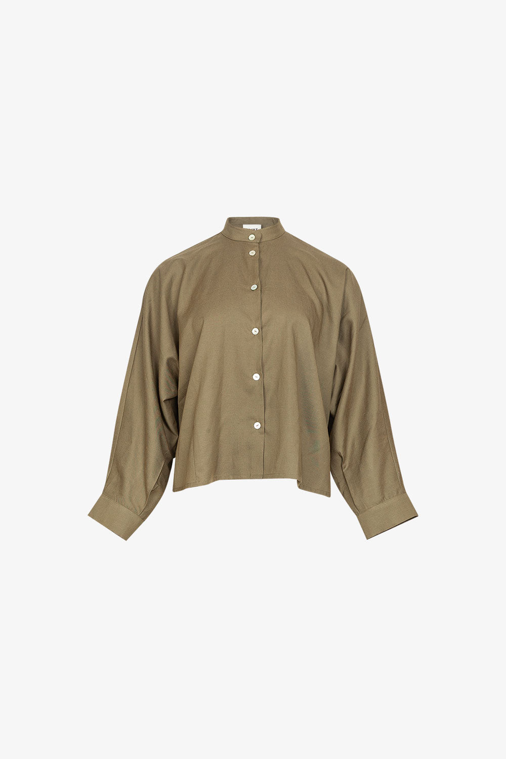 Chemise Nehru Tencel Lin Coton Kaki