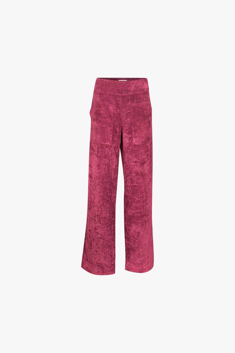 Pantalon Italien Long Velours Grosses Côtes Rouge Vin