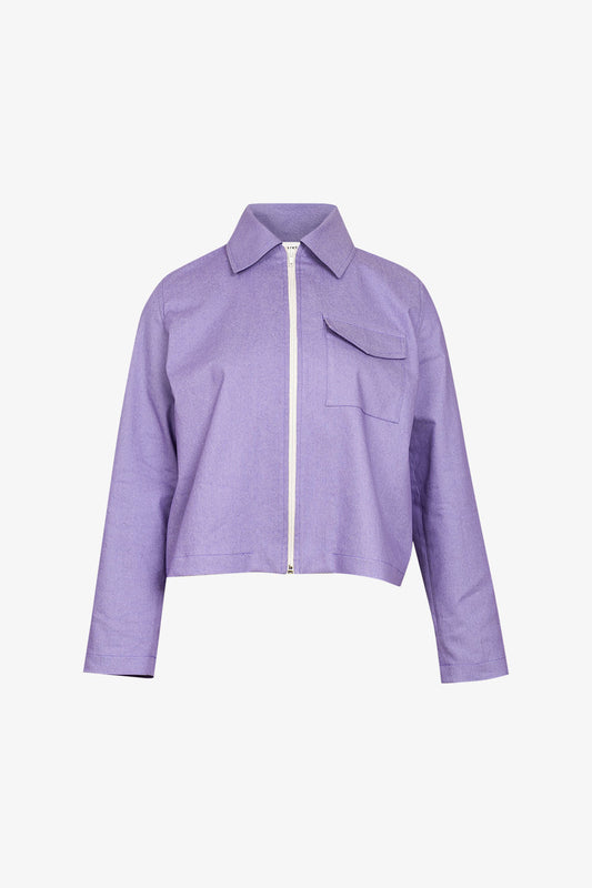 Veste Petit Col Denim Lilas