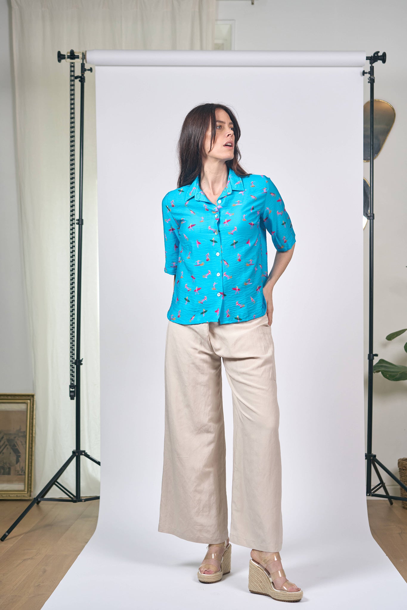 Pantalon Bali Lin Viscose Beige