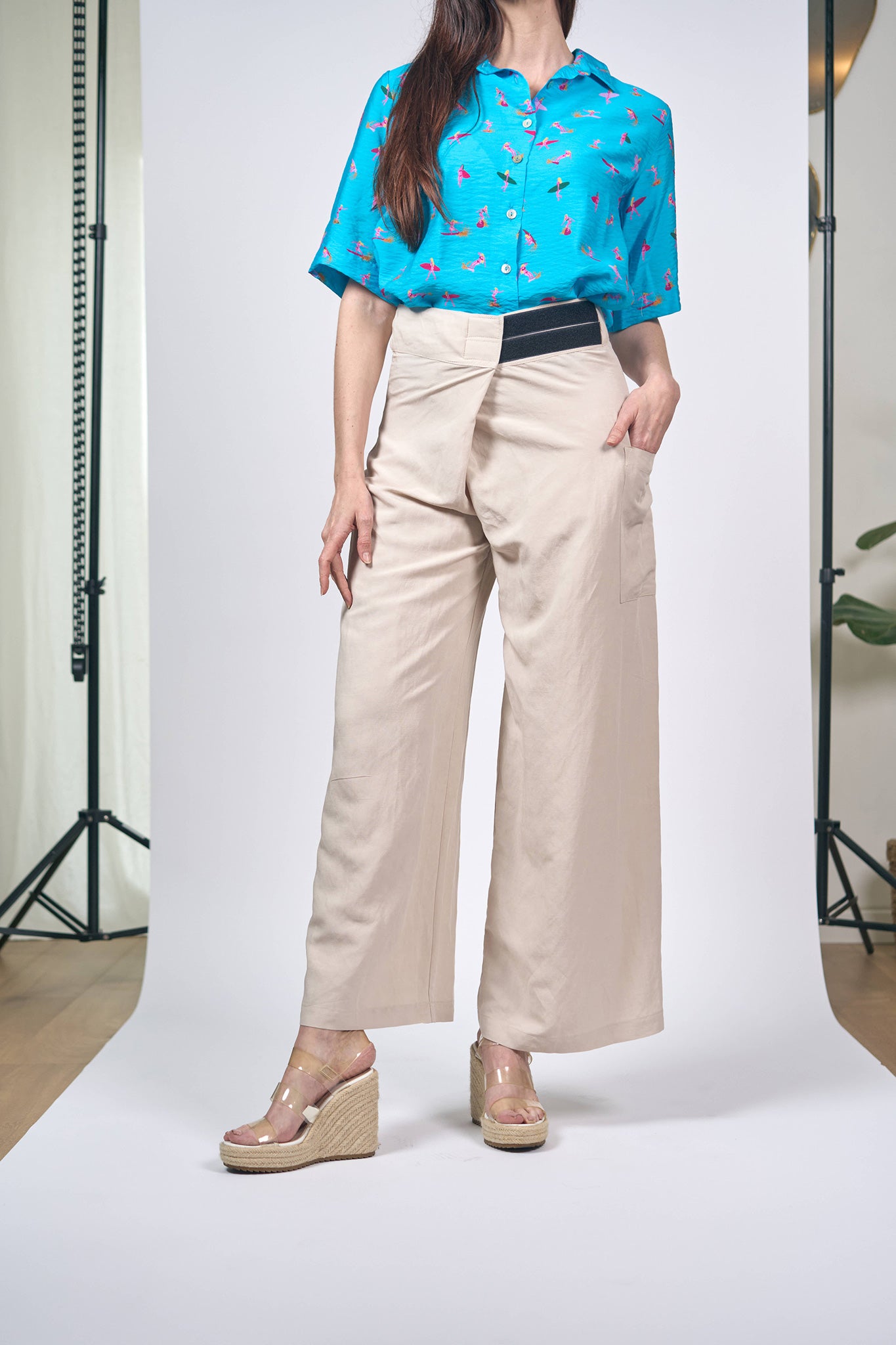 Pantalon Bali Lin Viscose Beige