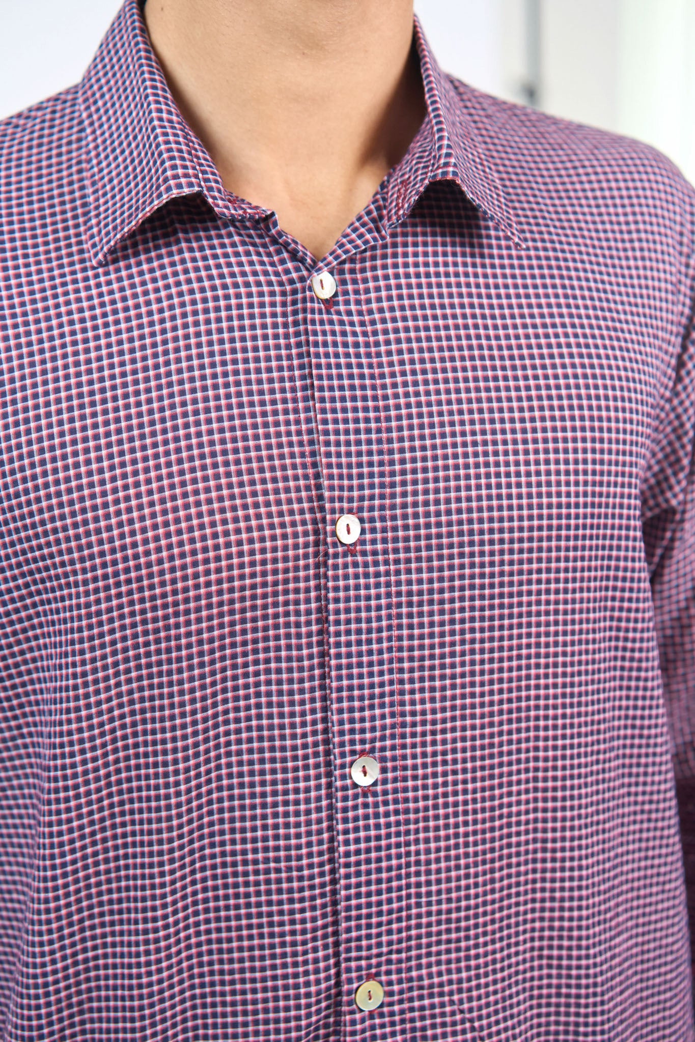 Chemise Relax Petits Carreaux Bordeaux