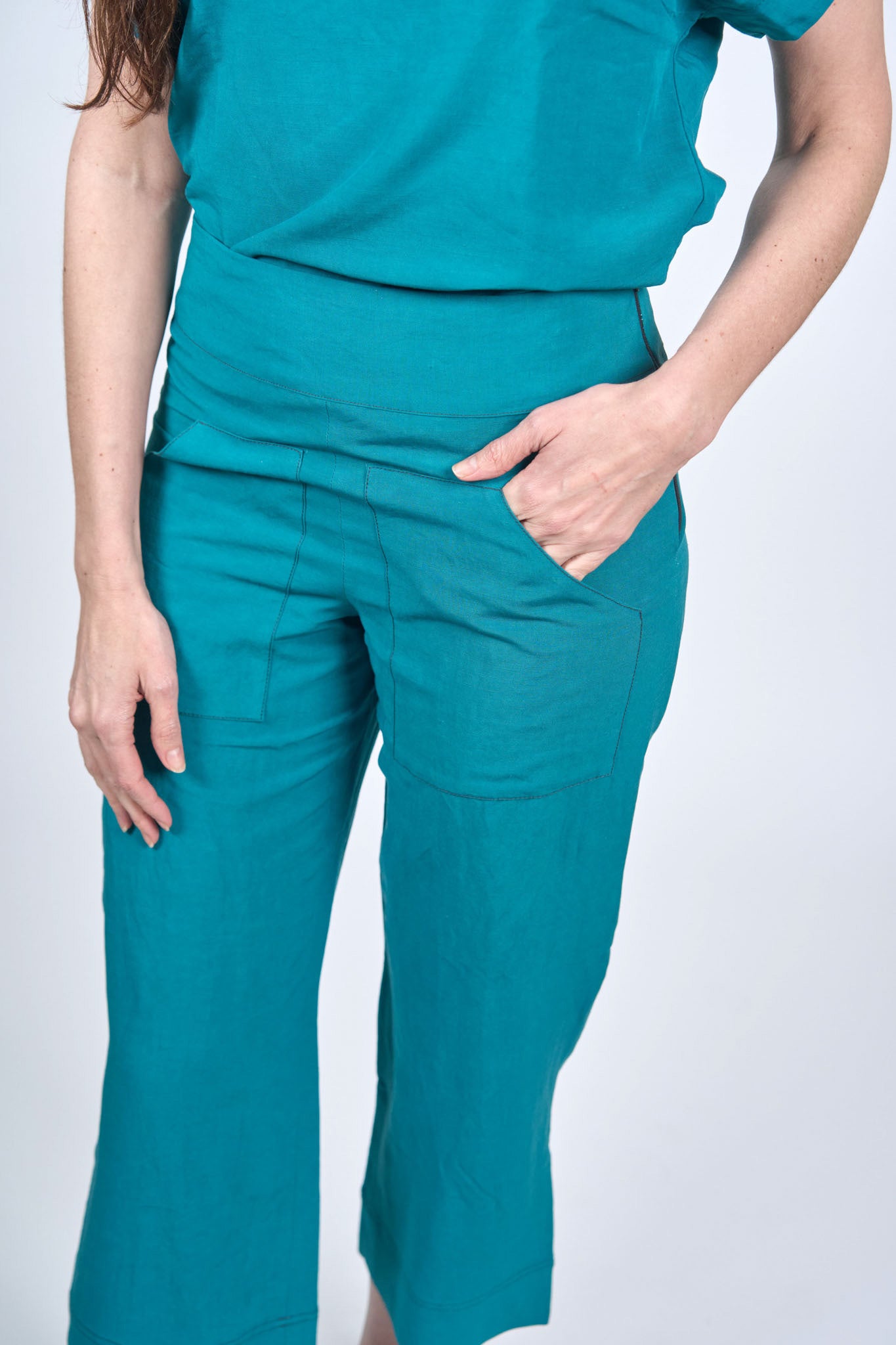 Pantalon Italien Lin Viscose Canard