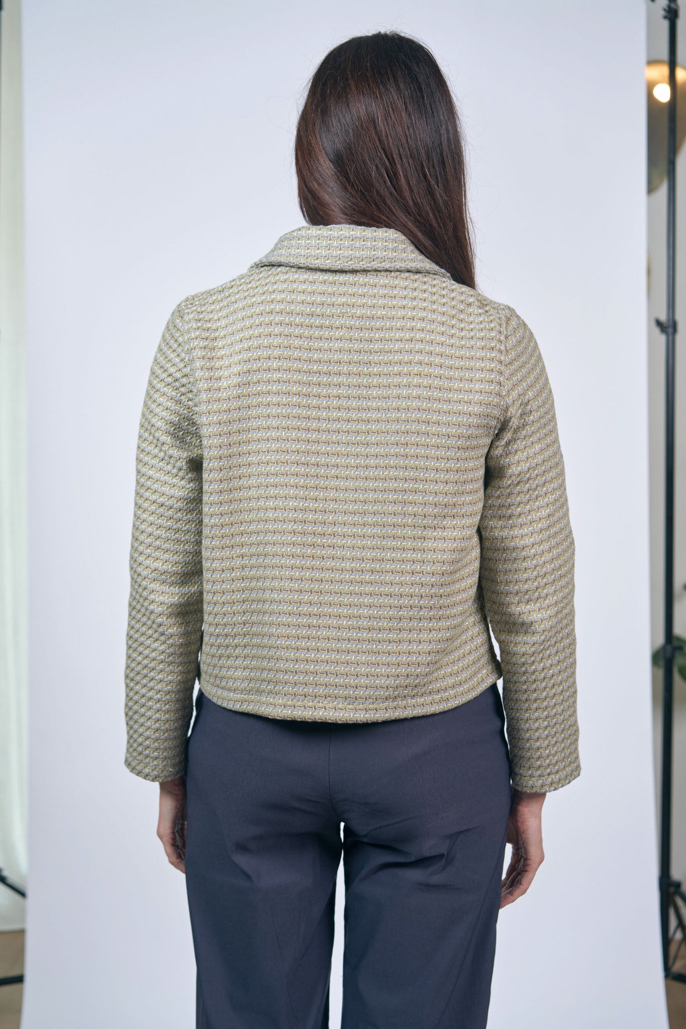 Tweedjacke mit kleinem Kragen