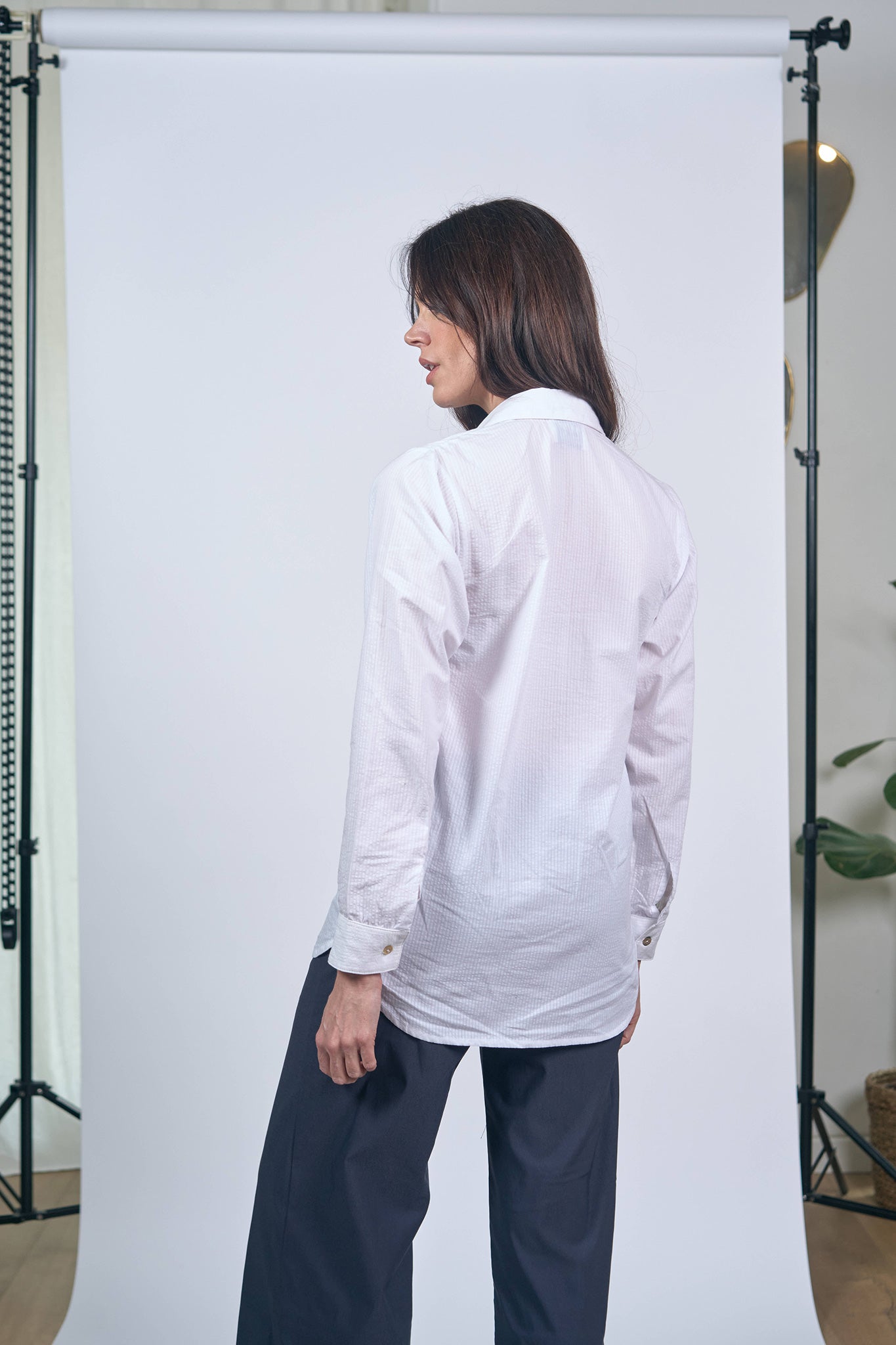 Chemise Relax Seersucker Blanc