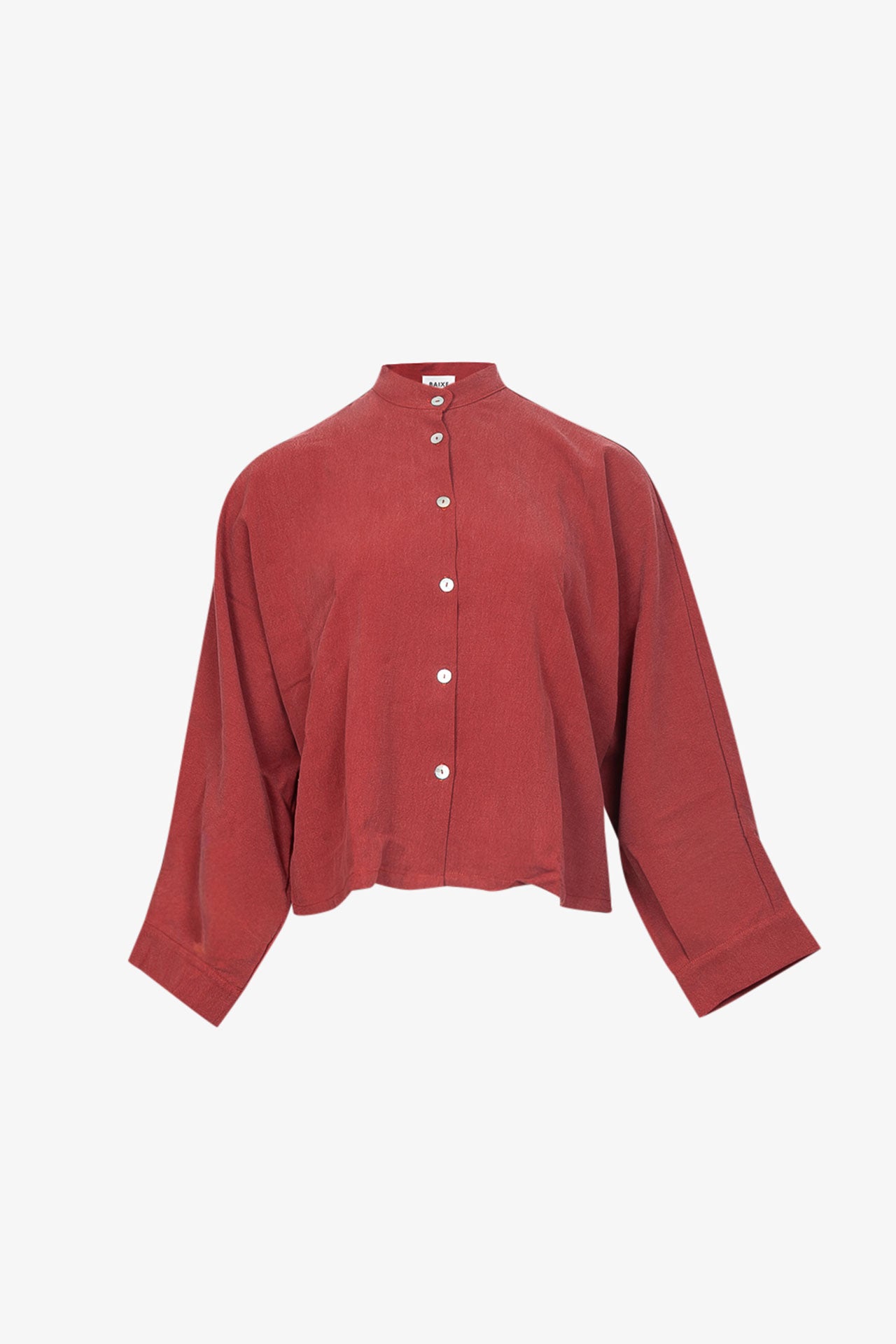 Chemise Nehru Lyocell Rouge Délavé