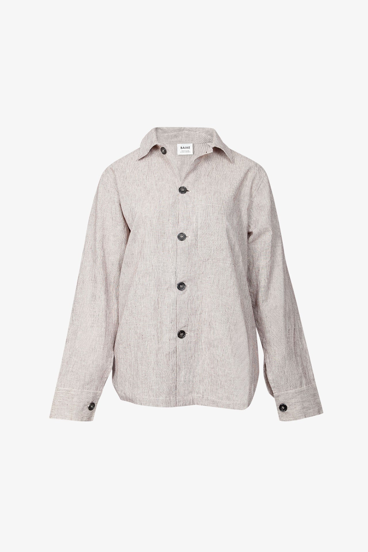 Skjortjacka Linne Bomull Gråmelerad