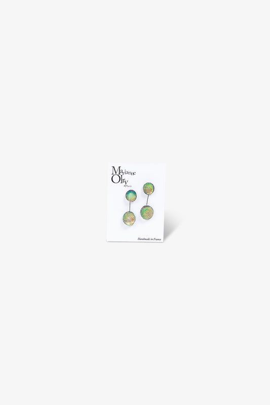 Boucles d'oreilles Petite Double Météorites - Noir Mordoré