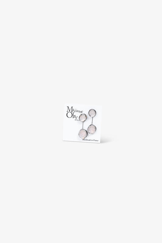 Boucles d'oreilles Petite Double Météorites - Gris Lune
