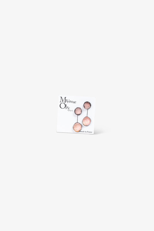 Boucles d'oreilles Petite Double Météorites - Sable Rosé