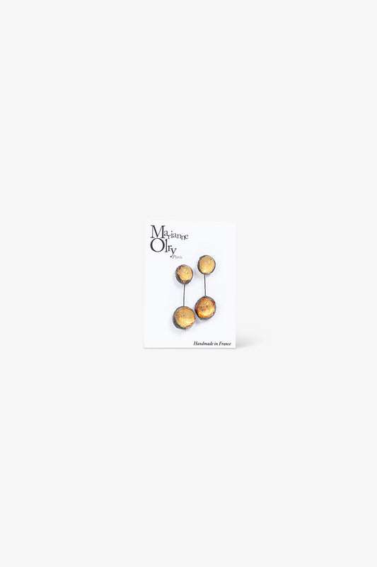 Boucles d'oreilles Petite Double Météorites - Jaune Dahlia