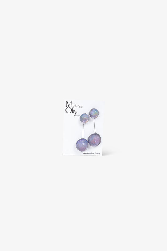 Boucles d'oreilles Grande Double Météorites - Violet Pastel