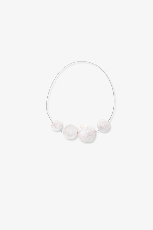 Collier 4 Météorites - Blanc Polaire