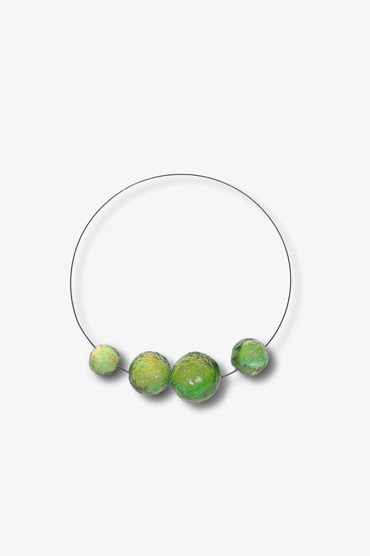 Collier 4 Météorites - Vert Olive