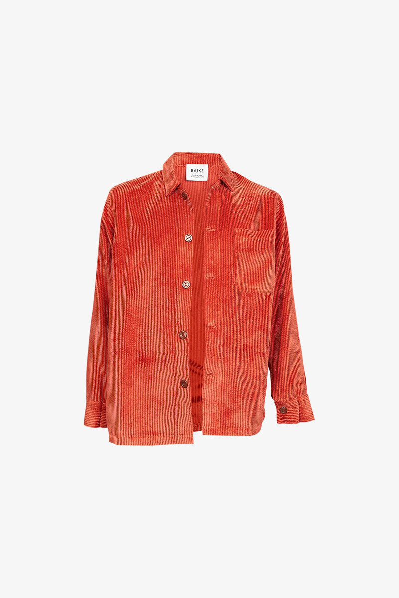 Surchemise Homme Velours Grosse Côtes Brique