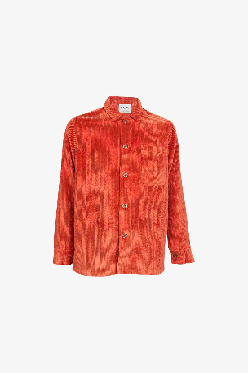 Surchemise Homme Velours Grosse Côtes Brique