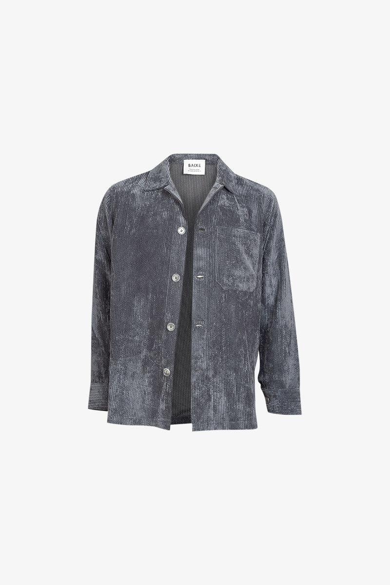 Surchemise Homme Velours Grosse Côtes Anthracite