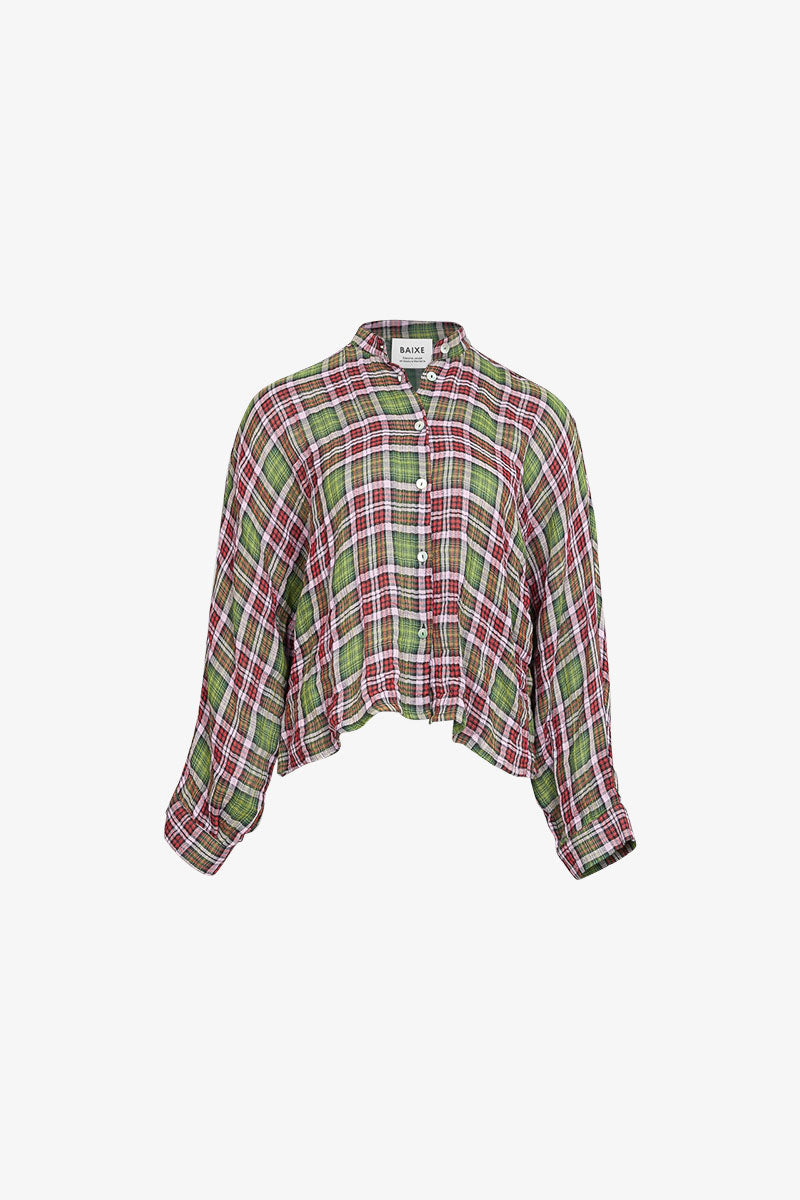 Chemise Nehru Carreaux Tartan Vintage